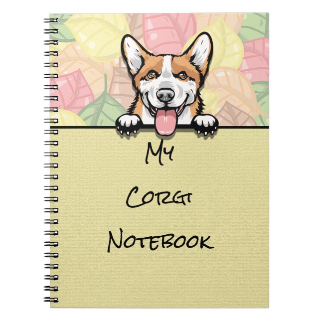 Peeking Cute Corgi bärbar dator Anteckningsbok (Framsidan)