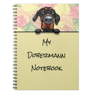Peeking Cute Dobermann bärbar dator Anteckningsbok