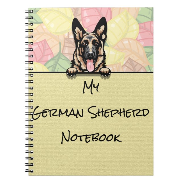 Peeking Cute German Shepherd notebook Anteckningsbok (Framsidan)