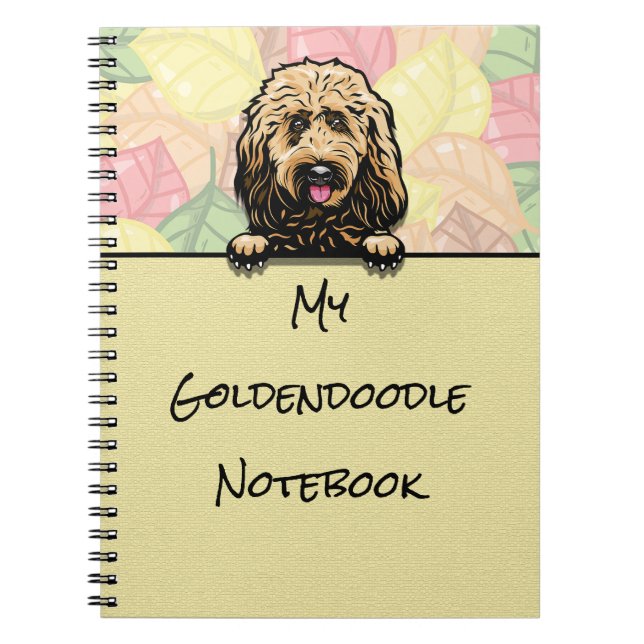 Peeking Cute Goldendoodle bärbar dator Anteckningsbok (Framsidan)