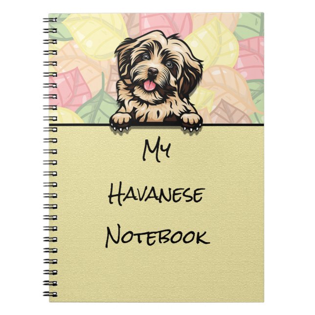 Peeking Cute Havanese notebook Anteckningsbok (Framsidan)