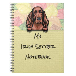 Peeking Cute Irish Setter notebook Anteckningsbok
