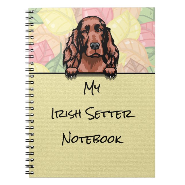 Peeking Cute Irish Setter notebook Anteckningsbok (Framsidan)