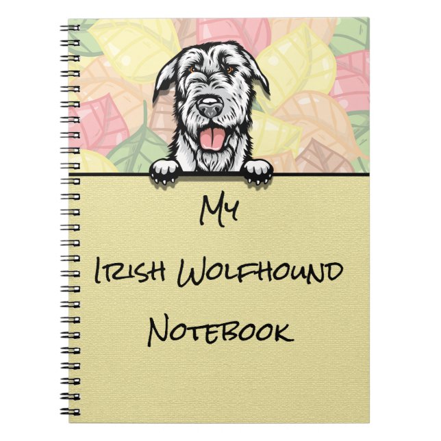 Peeking Cute Irish Wolfhound notebook Anteckningsbok (Framsidan)