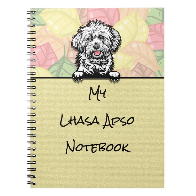 Peeking Cute Lhasa Apso bärbar dator Anteckningsbok (Framsidan)
