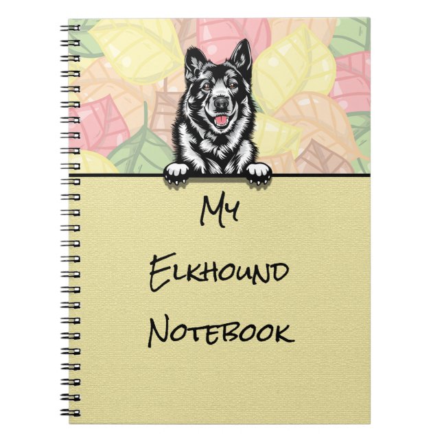Peeking Cute Norway Elkhound notebook Anteckningsbok (Framsidan)