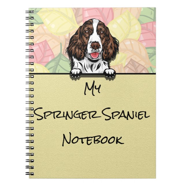 Peeking Cute Springer Spain notebook Anteckningsbok (Framsidan)