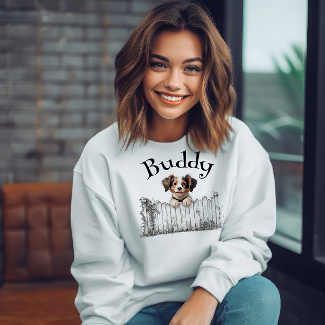 Peeking Dog Anpassningsbar T Shirt (Skapare uppladdad)