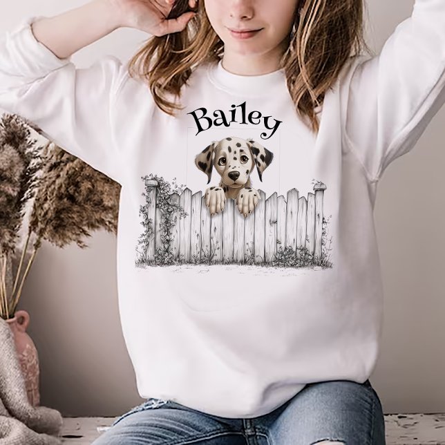 Peeking Dog Anpassningsbar T Shirt (Skapare uppladdad)