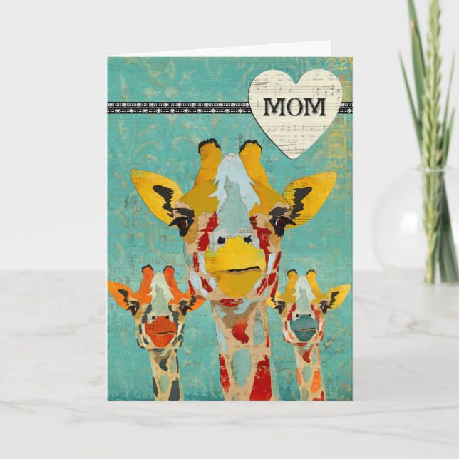 Peeking Giraffes Mors dag Card Kort (Framsida)