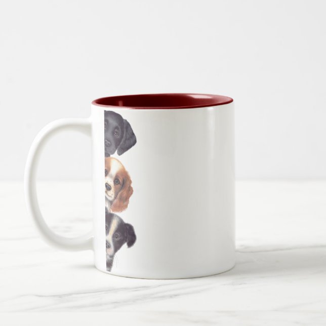 Peeking Hundar-kaffe Mugg Kopp (Vänster)