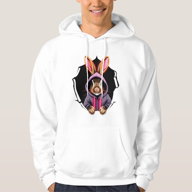 Peeking Kash Rabbit Hoodie (Framsida)