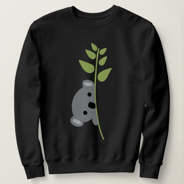 Peeking Koala Bear Sweatshirt T Shirt (Design framsida)