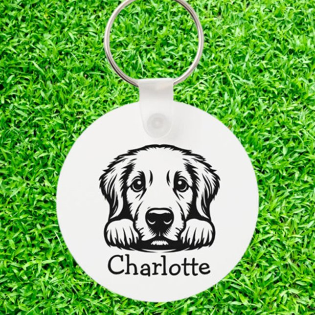 Peeking Labrador Puppy Personlig Nyckelring (Carry your love for Labradors everywhere with a Peeking Labrador Puppy Personalized Keychain.)
