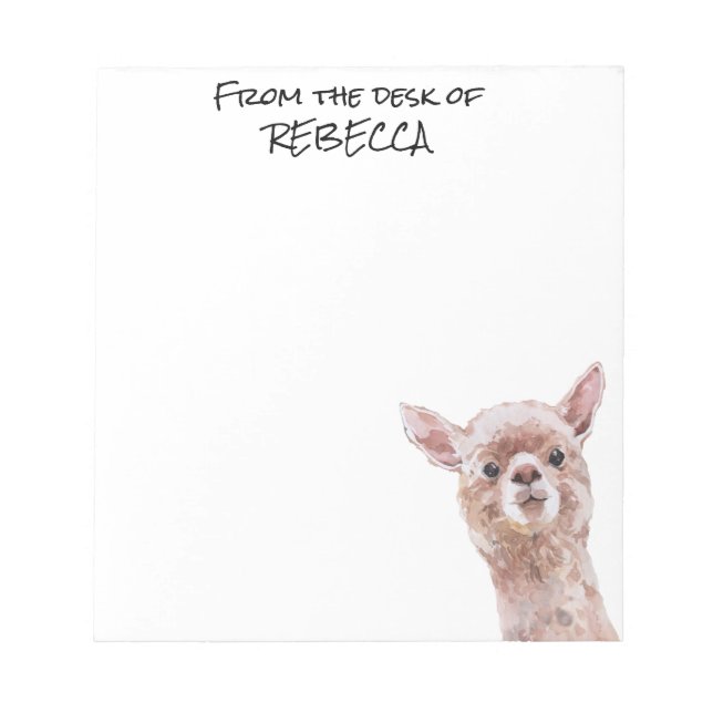 Peeking Llama från Personligens skrivbord Anteckningsblock (Framsida)