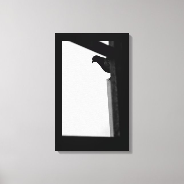 Peeking Pigeon Canvastryck (Framsida)