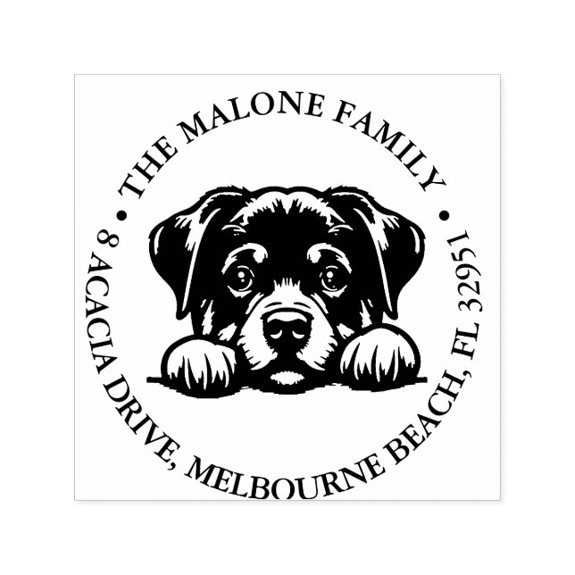 Peeking Rockweiler-Personlig Tema Självfärgande Stämpel (Design)