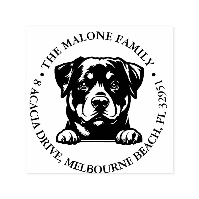 Peeking Rockweiler Puppy Personlig Theme Självfärgande Stämpel (Design)