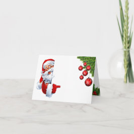 Peeking Santa – Festive Christmas Clipart for Card Tack Kort