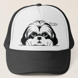 Peeking Shih Tzu Hund. Anpassa Keps