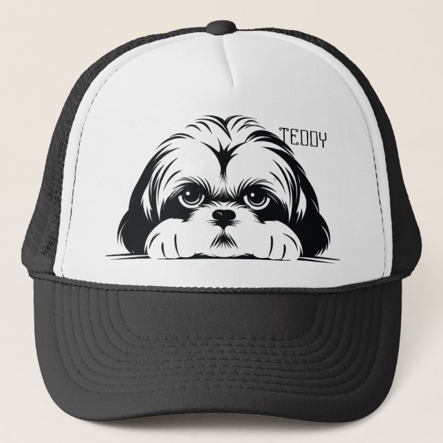 Peeking Shih Tzu Hund. Anpassa Keps (Framsida)