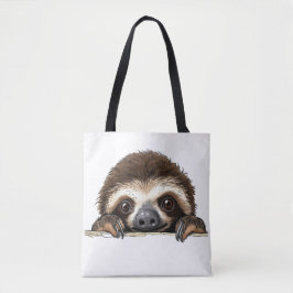 Peeking Sloth Tote Bag Tygkasse