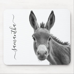 Peeking Sneaky Donkey Cute Personlig Musmatta