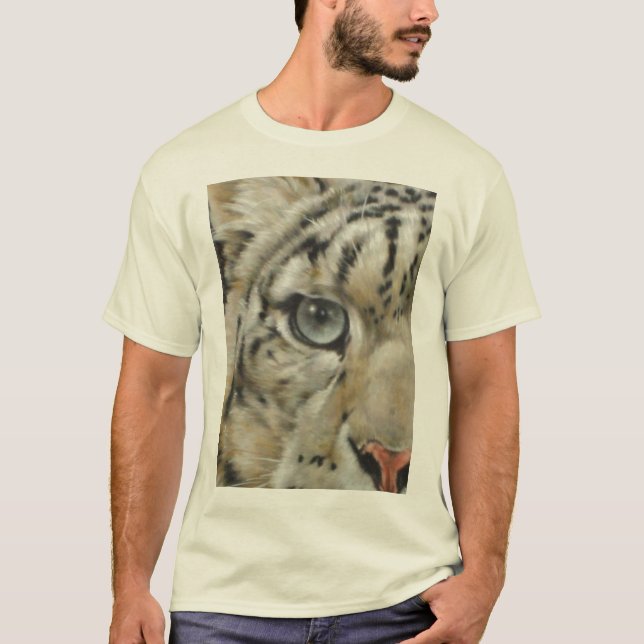Peeking Snö Leopard Tee Shirt (Framsida)