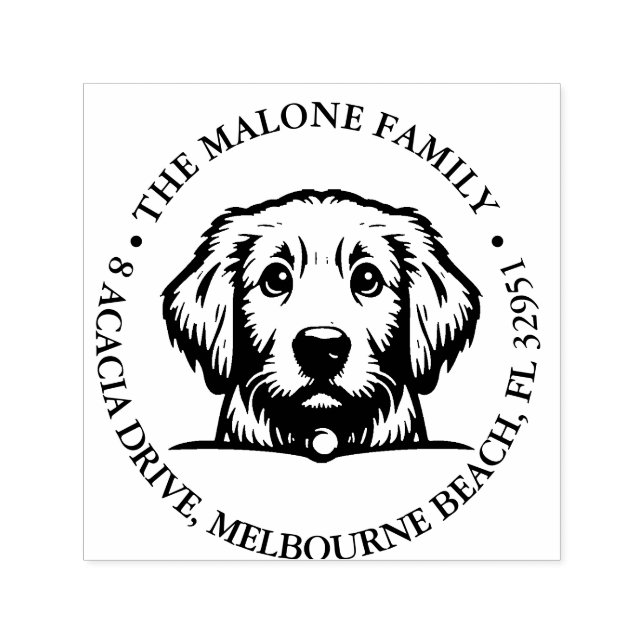 Peeking Terrier Puppy Personlig Tema Självfärgande Stämpel (Design)