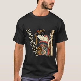Peeking Ukiyo-e geisha - Konnichiwa! T Shirt