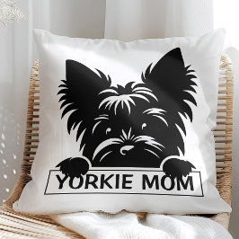 Peeking Yorkie Black Silhouette Yorkie Mamma Kudde