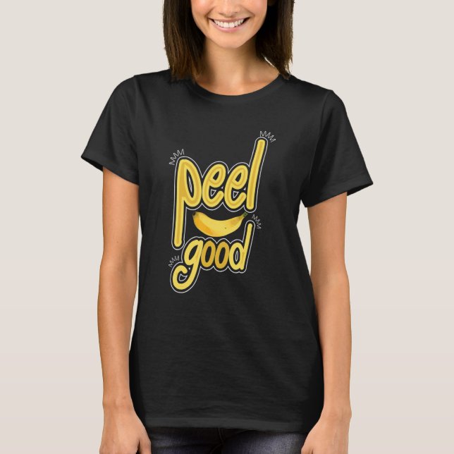 Peel Good   Women Banana Yellow Fruit Love T Shirt (Framsida)