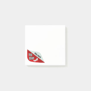 Peelbaksida som ska doppas post-it block