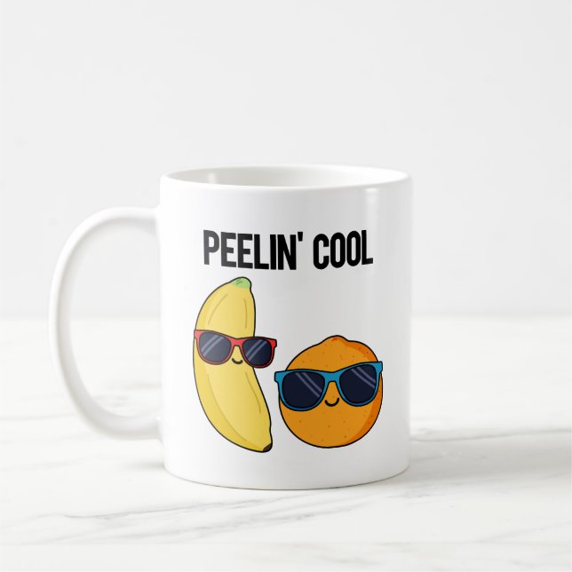Peelin Coola Funny Fruit Pun Kaffemugg (Vänster)