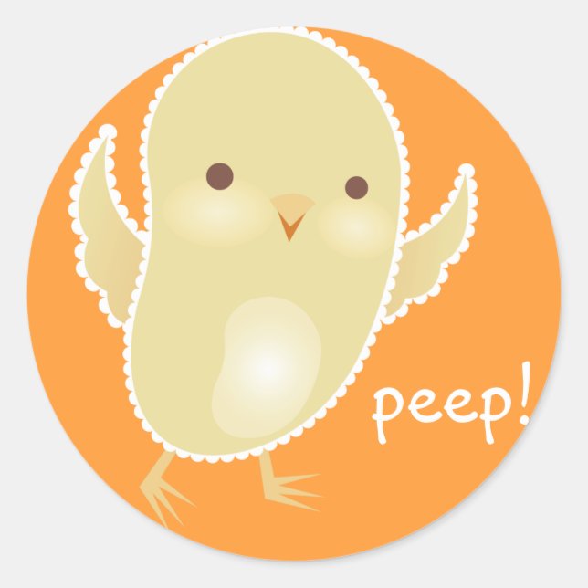 Peep! Baby Chick Stickers Runt Klistermärke (Framsida)