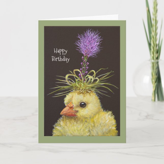 Peep med liatris-födelsedagskort kort (Framsida)