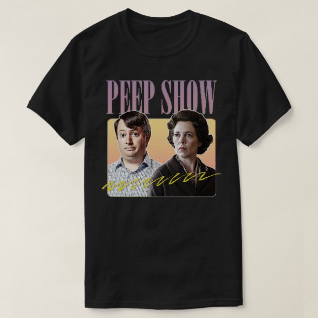 Peep Show Memre Retro Fläkt-teckning T Shirt (Design framsida)