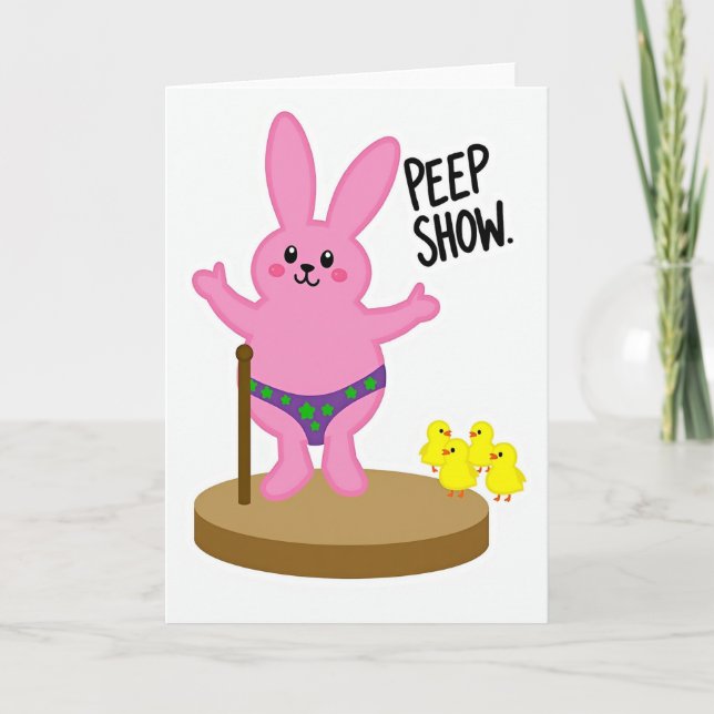 Peep Show Rabbit Funny Card Kort (Framsida)
