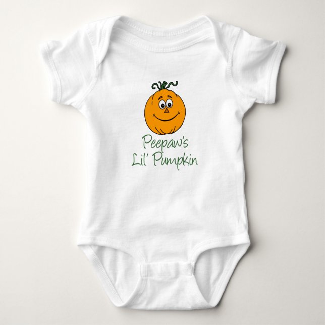 Peepaw's LIttle Pumpkin Cute Autumn Tecknad T Shirt (Framsida)