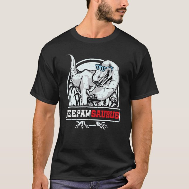 PeepawSaurus rex Dinosaur  Peepaw Saurus Familj T Shirt (Framsida)