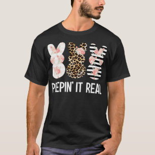 Peepin it it Real Cute Bunny Rabbit Leopard Påsk T Shirt