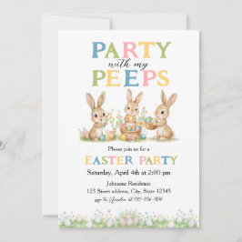Peeps Easter Invitation Custom Kids Easter Party Inbjudningar
