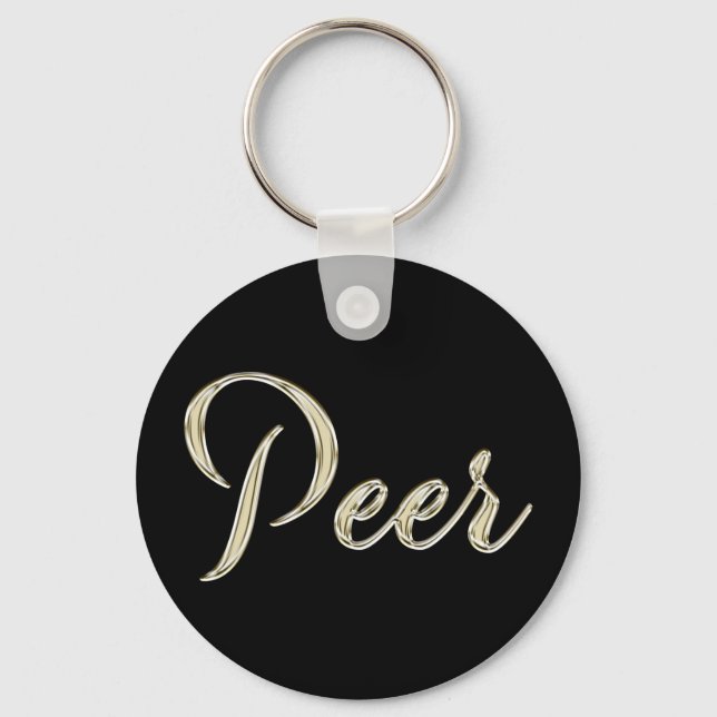 Peer Namn whitegold Button Schlüsselanhänger Nyckelring (Framsida)