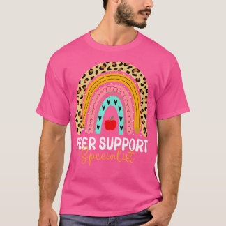 Peer Support Specialist Leopard Rainbow Healthcare T Shirt