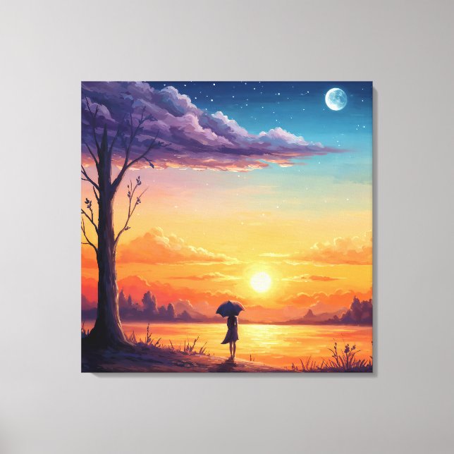 Peering into the Horizon - Illustration Style Art Canvastryck (Framsida)