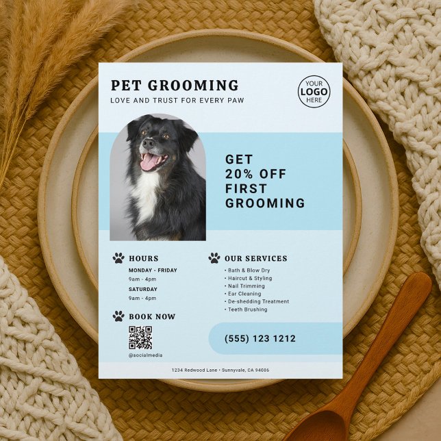 Peet Grooming Photo QR kod Blue Flyer (Skapare uppladdad)