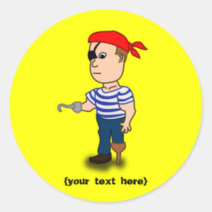 Peg-leg Pirat Runt Klistermärke