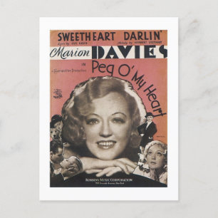 Peg O Min hjärteboks Vintage Vykort