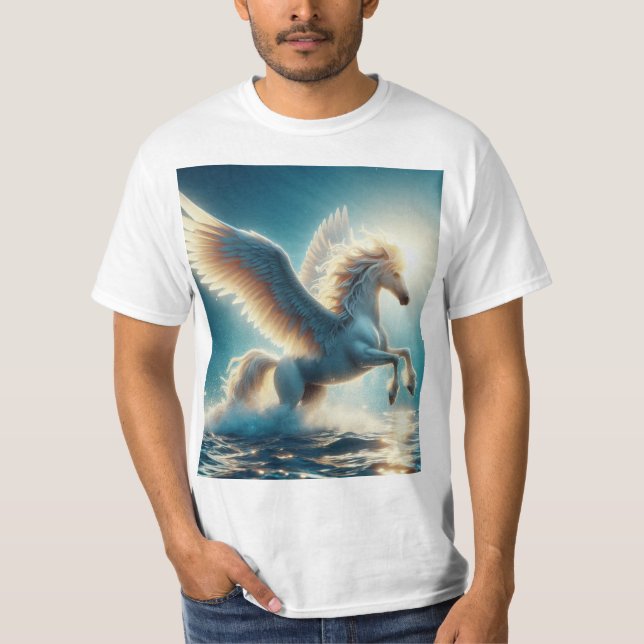 Pegaso Místico: El Guardián del Mar T Shirt (Framsida)