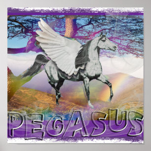 PEGASUS AFFISCH - BEVINGAD HÄST AV GUDARNA